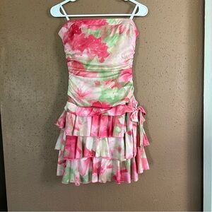 Vintage Y2K Floral Ruffle Dress size M